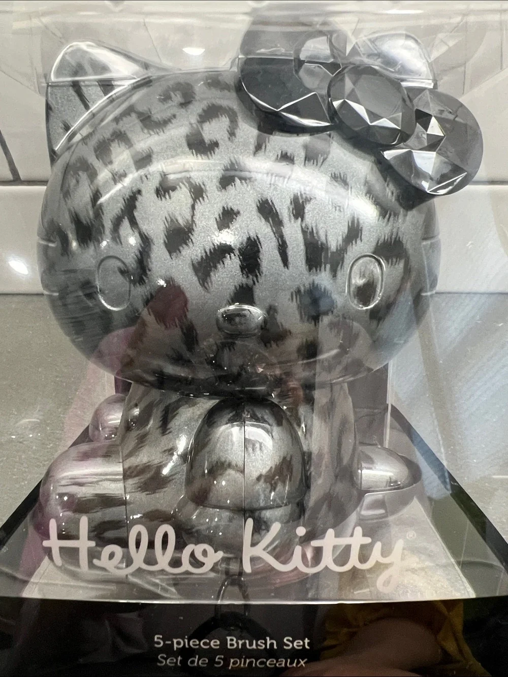 NIB Hello Kitty x Sephora Silver Leopard Print Brush Set